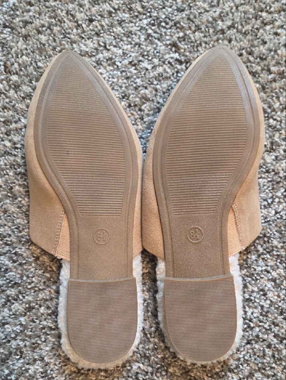 Universal Thread Tan Suede Shearling-Lined Slip-On Mules - Picture 3 of 3